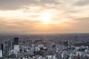A look over Tokyo in the sunset A look over Tokyo in the sunset